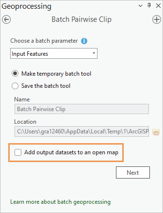 Batch Pairwise Clip tool