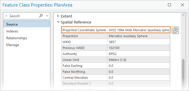 Feature Class Properties dialog box