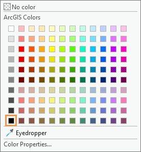 Color palette with Black indicated (row 10, column 1).