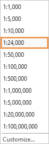 List of preset map scales