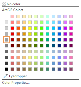 Color palette with Gray 40% indicated (row 5, column 1)