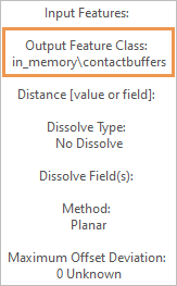 List of Buffer tool parameters