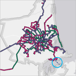 Map with updated ferry symbol