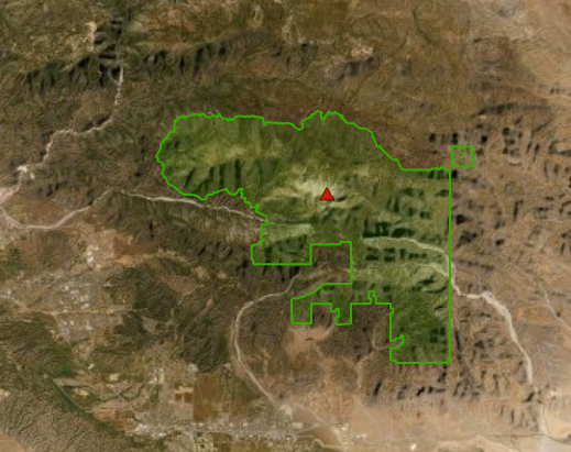 San Gorgonio Wilderness feature on map