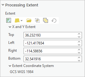 Processing extent control in a tool's environment settings