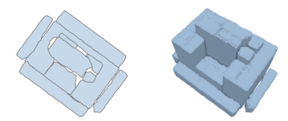 Top-down view of rooftop part polygons