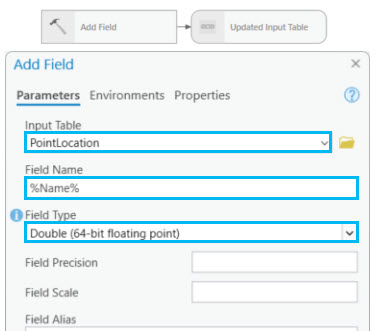 Add Field tool dialog box