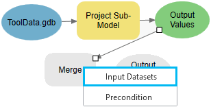 Setting the Merge tool Input Datasets parameter