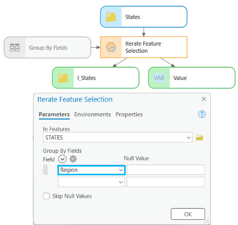 Iterate Feature Selection tool Group By Fields setting Iterate Feature Selection tool Group By Fields setting