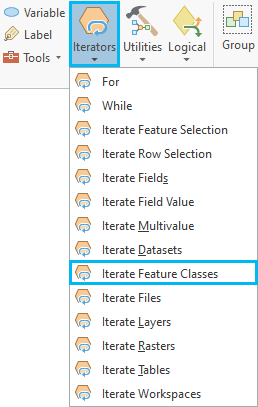 Adding the Iterate Feature Classes tool