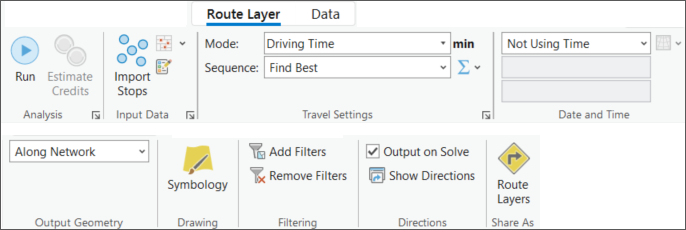 Share As Route Layers button