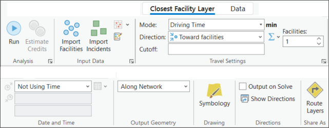 Closest Facility Layer tab