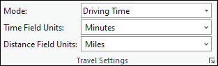 Travel Settings section