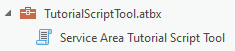 The toolbox and script tool in the Catalog pane