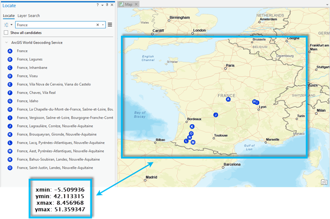 Zoom to geocode results based on the feature's bounding box.