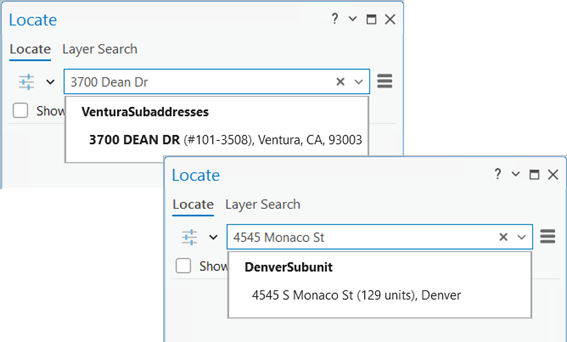 Autocomplete suggestion subaddresses summary after typing the base address