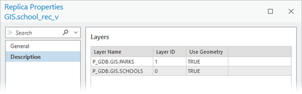 The Description tab on the Replica Properties dialog box