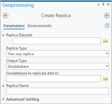 Create Replica geoprocessing tool