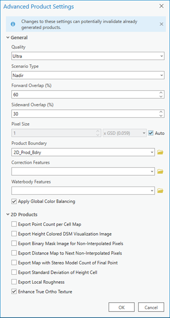 Advanced settings for multiple products