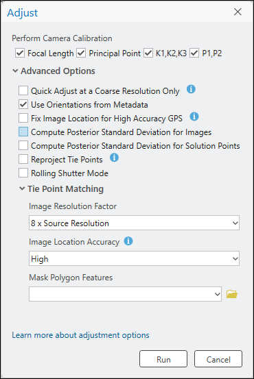 Adjust tool options