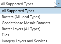 Supported raster formats for geoprocessing tool