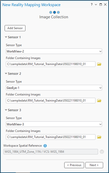 Add multiple sensors to an image collection