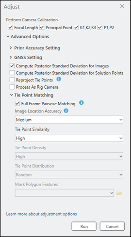 Adjustment settings