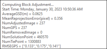 Adjustment residual log file