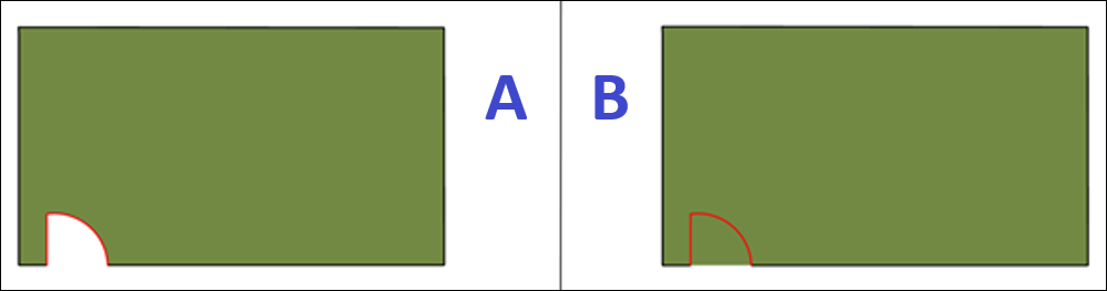 A diagram showing the difference between a closed and un unclosed door on a unit.