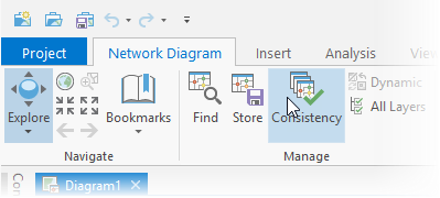 Consistency button on the Network Diagram tab