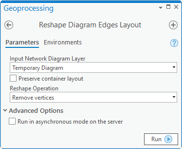 Reshape Diagram Edges layout parameters for Reshape Operation = Remove vertices