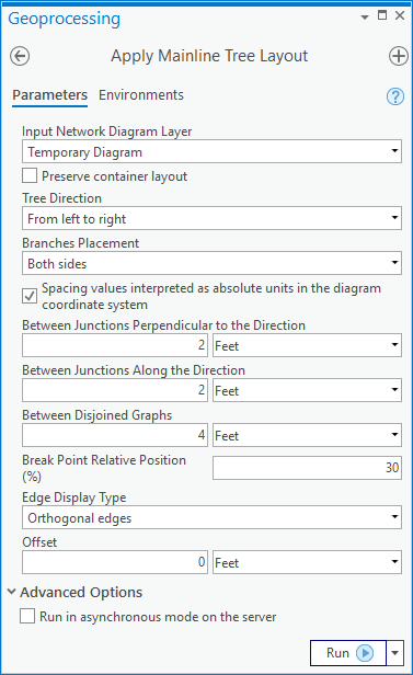 Apply Mainline Tree Layout parameters