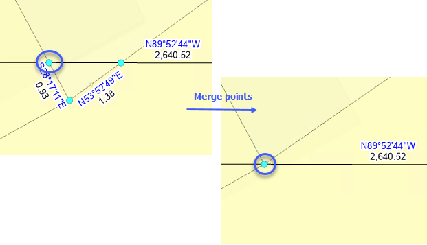 Merge selected parcel fabric points.