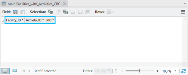 Only the required field names appear in an intermediate table of an attributed relationship class created using the Create Relationship Class tool.