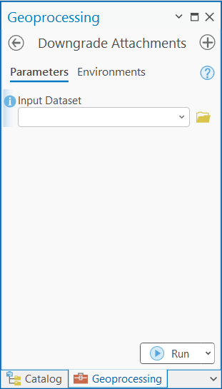 Downgrade Attachments geoprocessing tool