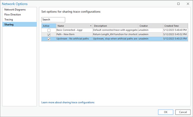 Sharing tab of the Network Options dialog box