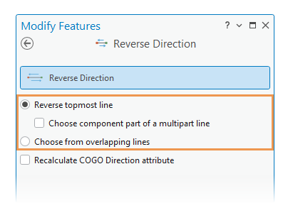 Reverse Direction tool modes