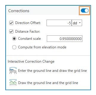 Corrections toggle button