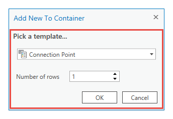 Add New To Container dialog box