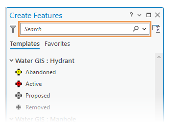 Create Features Search box