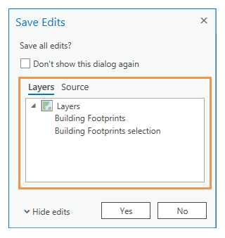 Save Edits Layers