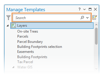Manage Templates Search box