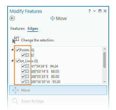 Selection options