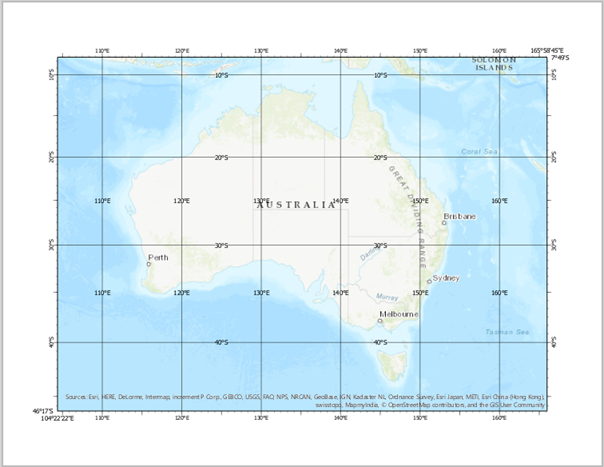 Tutorial Work With A Graticule Arcgis Pro Documentation