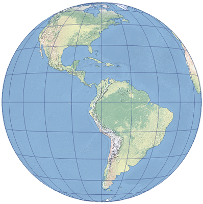 An example of the geostationary satellite projection