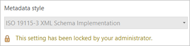 Metadata style option locked by administrator