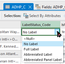 LabelStatus_Code drop down selection