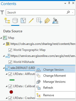 Change Version command in the context menu