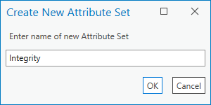 Create New Attribute Set dialog box with user-provided name