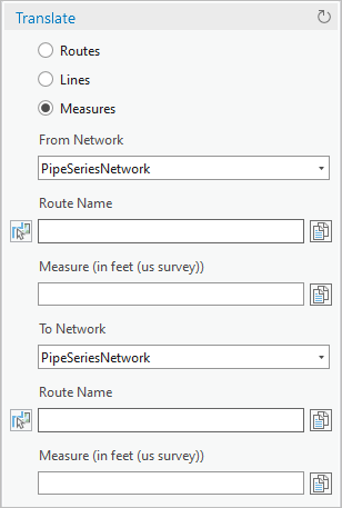 Translate dialog box with measure-related fields